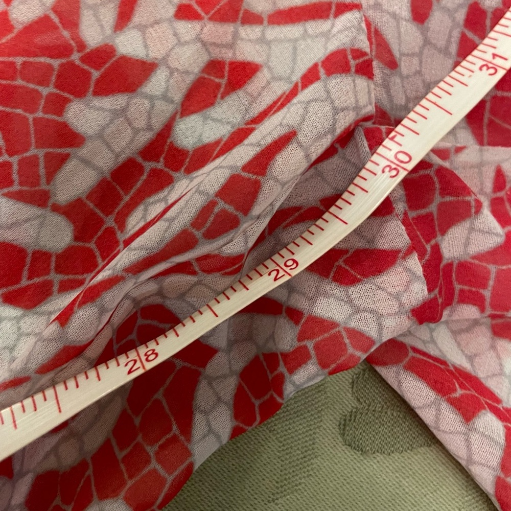 MICHAEL Michael Kors Jumpsuit Swim Cover Up Adjustable Sheer Coral Red Mosaic M - Picture 12 of 16